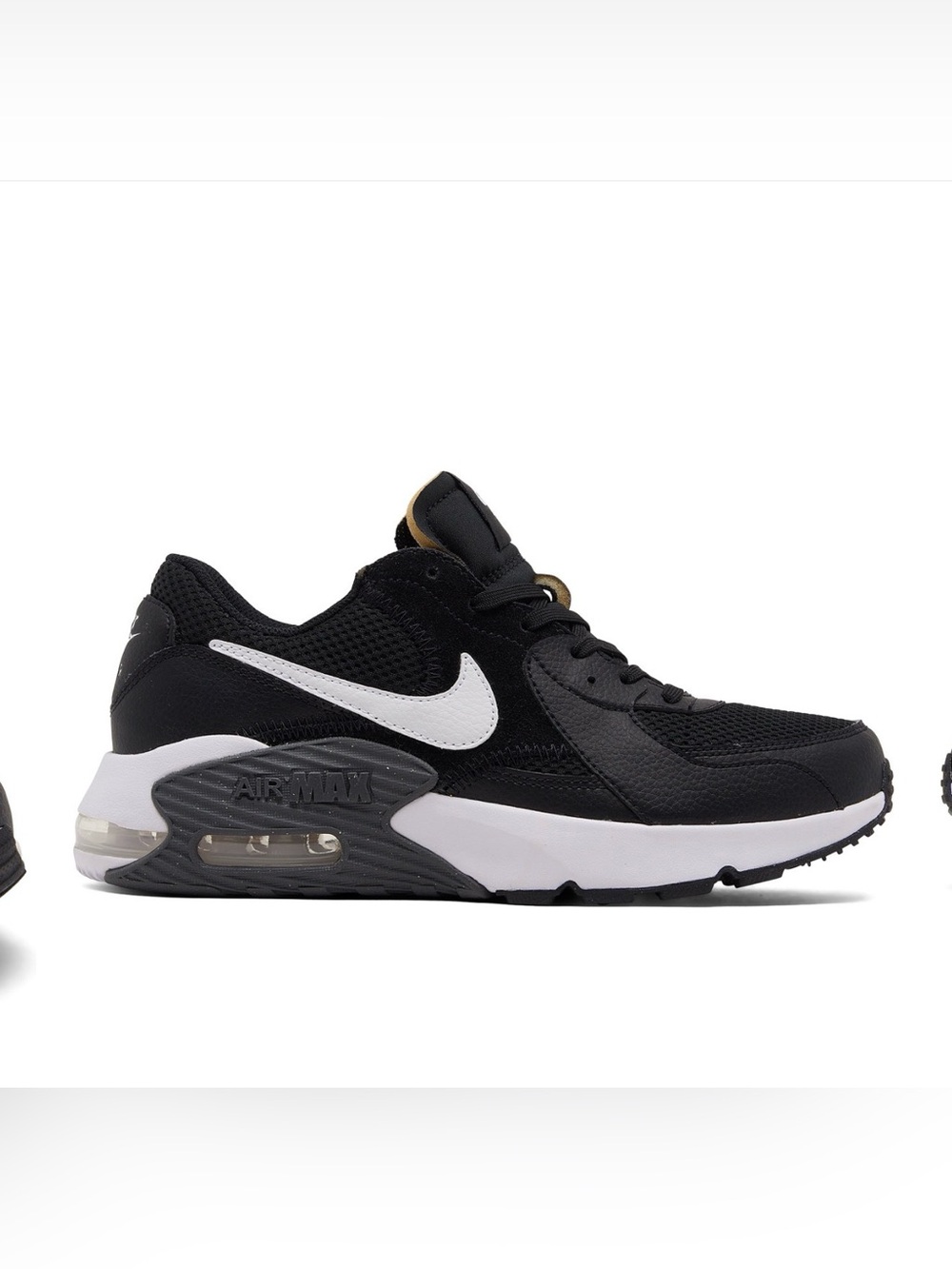 Nike Black and White Air Max excee casual Sneakers - Picture 3 of 9